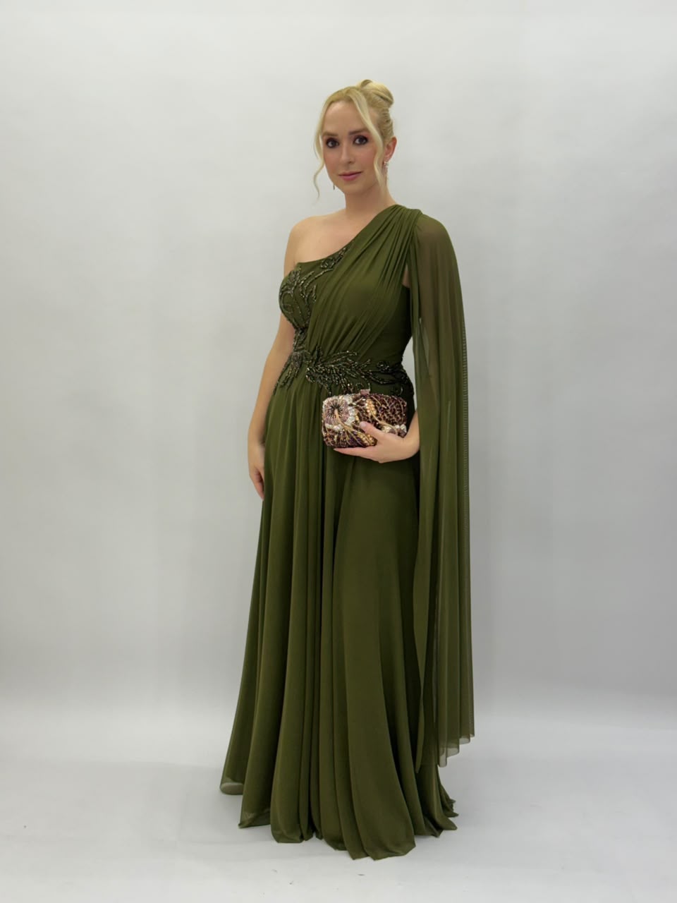 Vestido de Festa um ombro com bordado - COD 6003