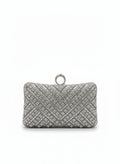 Clutch Modelo Strass Quadrado - Prata