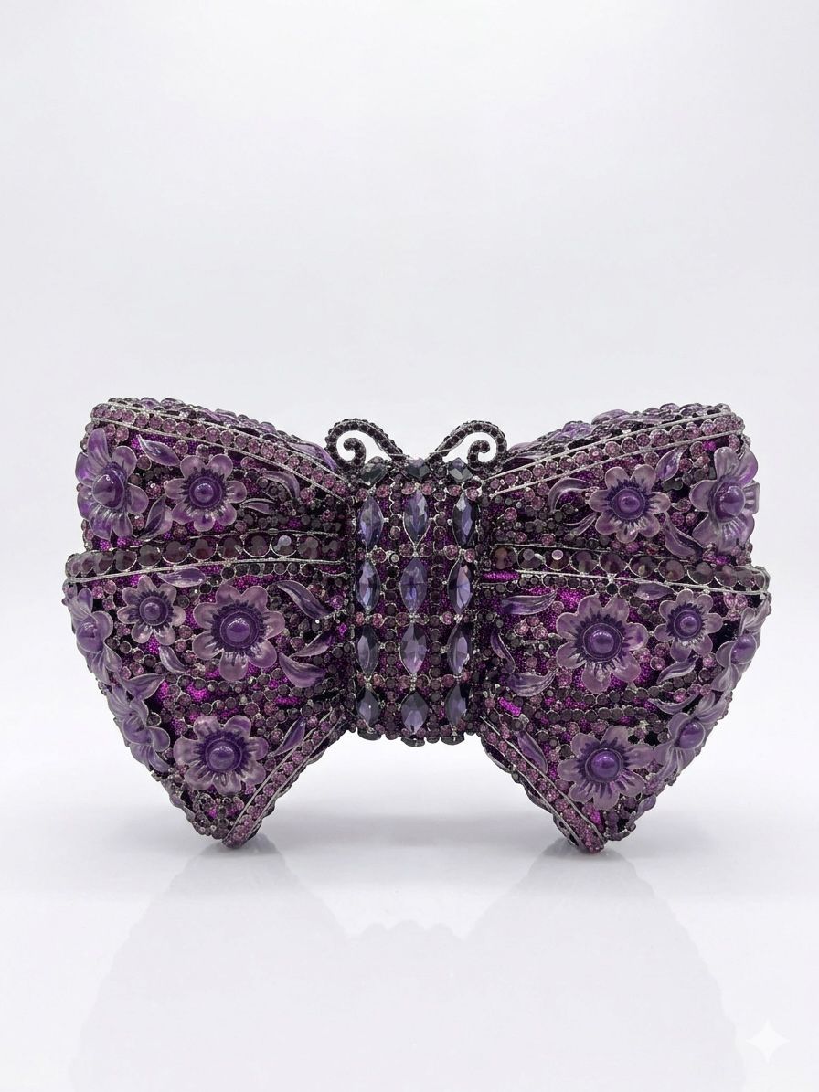 Clutch Modelo Joia Borboleta - Roxa