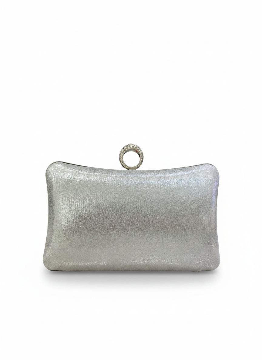 Clutch Modelo Strass Quadrado - Prata