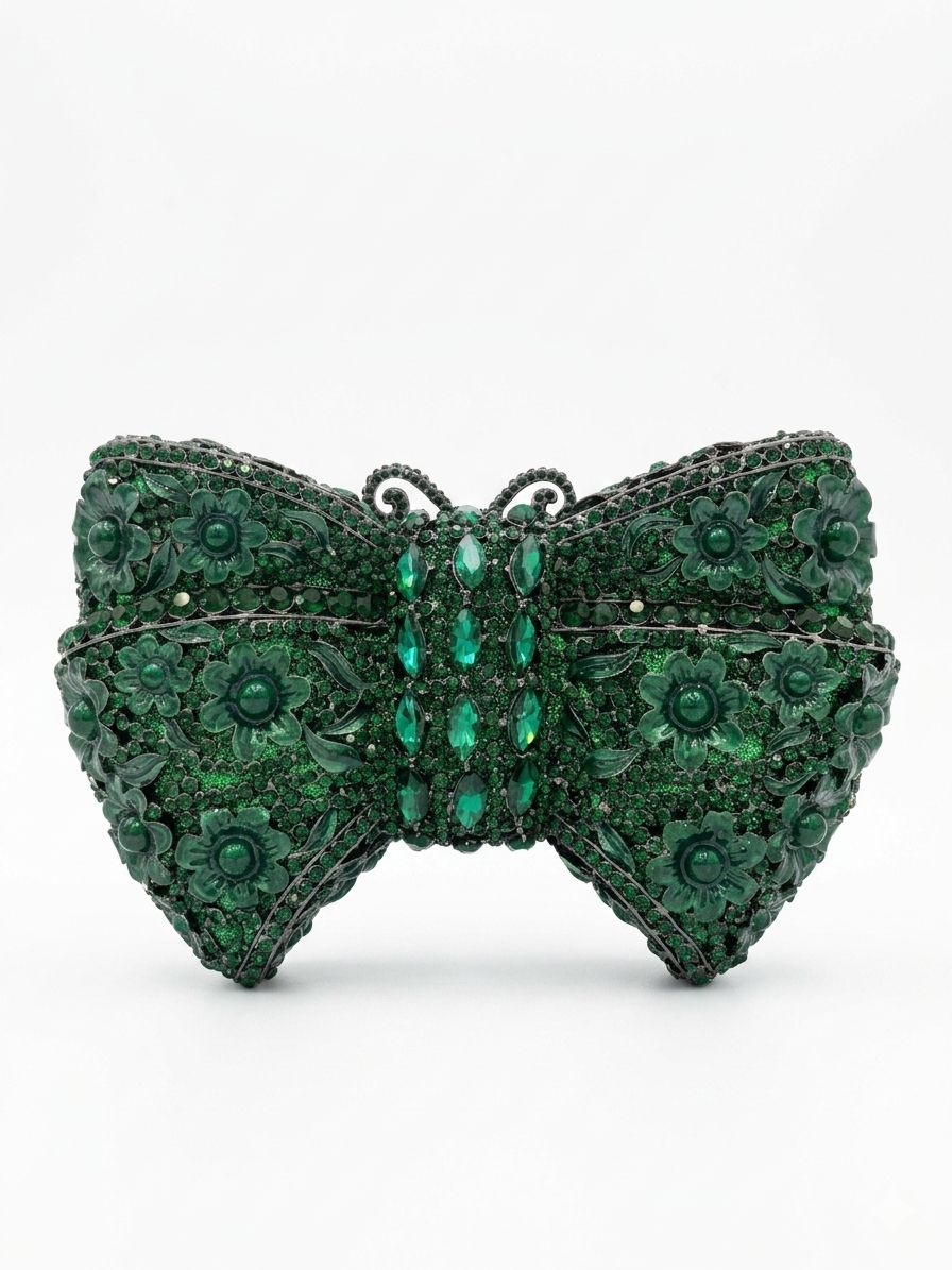 Clutch Modelo Joia Borboleta - Verde