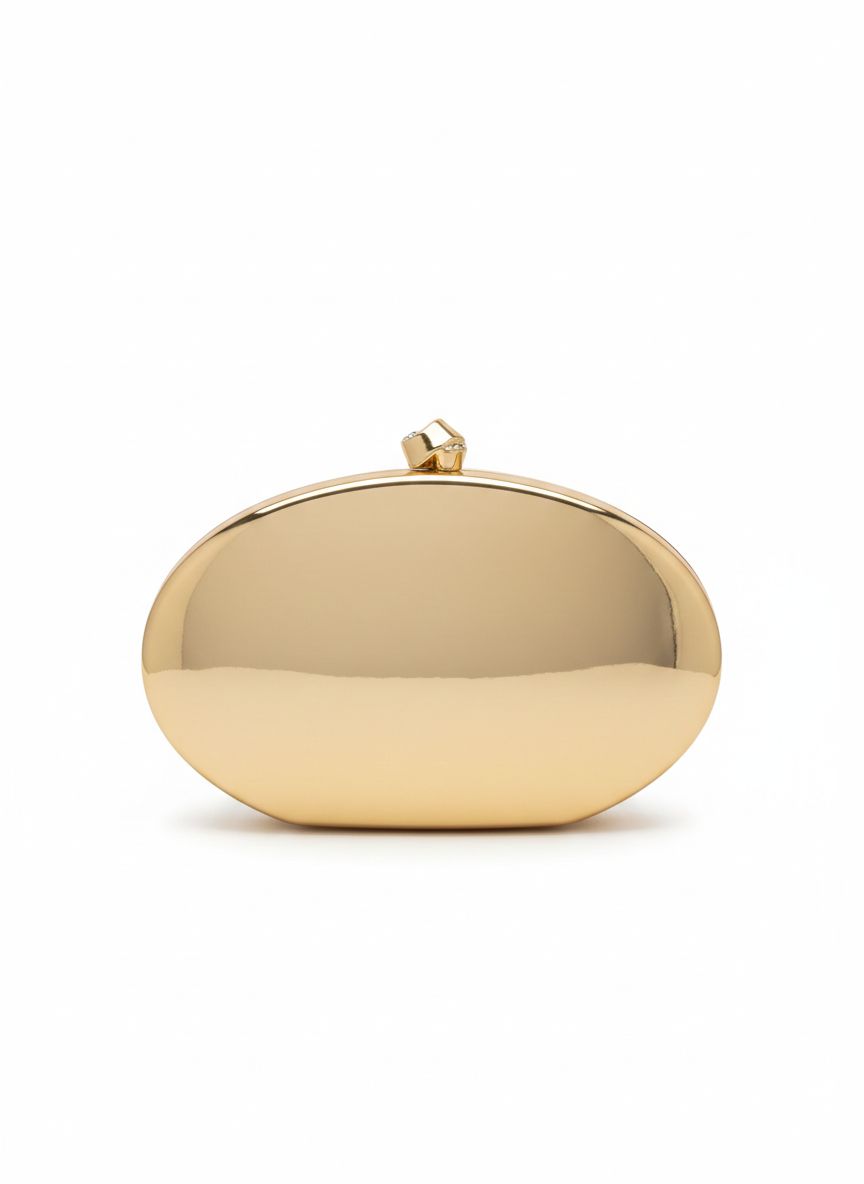 Clutch Modelo Espelho Oval - Dourada