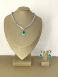 Conjunto Semijoia Gota Verde