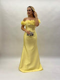 Vestidos ombro a ombro em Zibeline com flores - COD 1021