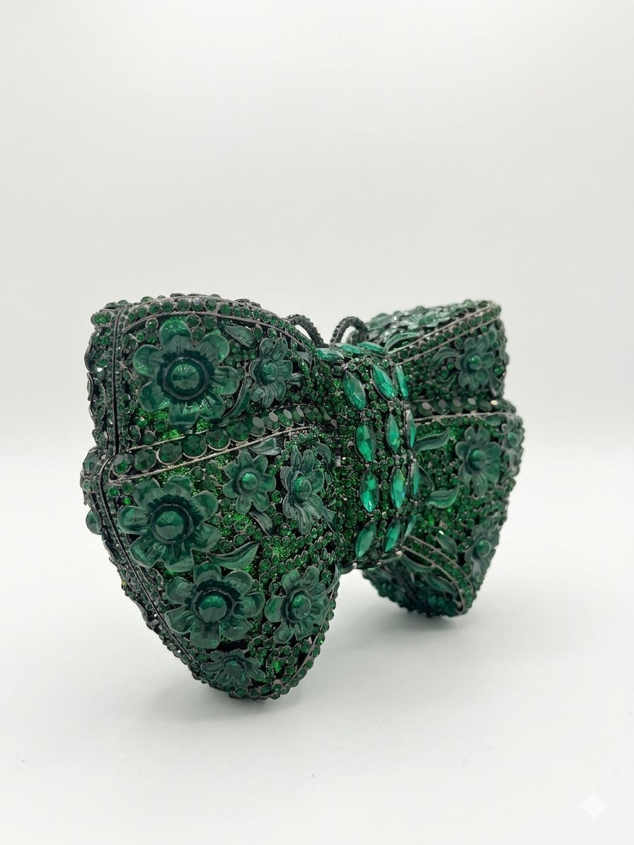 Clutch Modelo Joia Borboleta - Verde