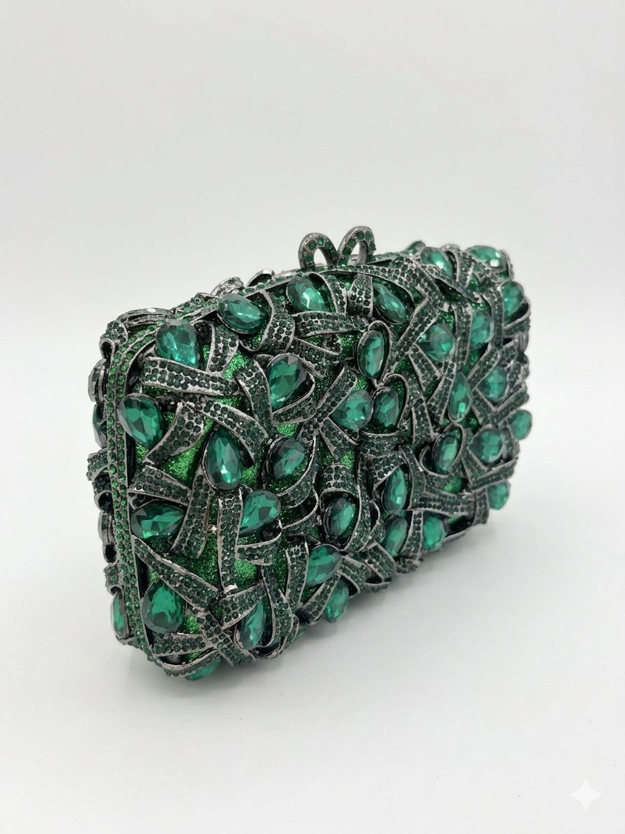 Clutch Modelo Joia - Verde Esmeralda