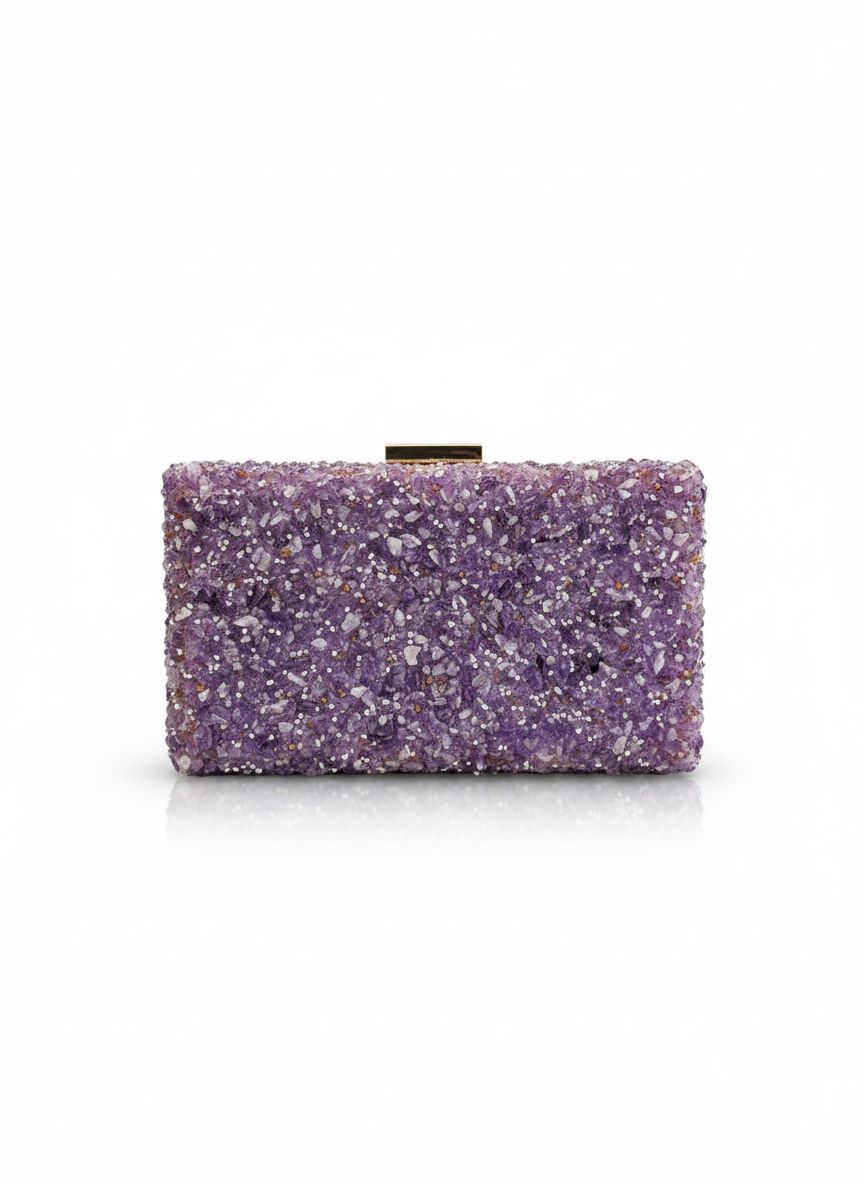Clutch Modelo Mosaico Quadrada - Lilás