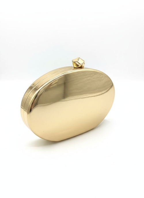 Clutch Modelo Espelho Oval - Dourada