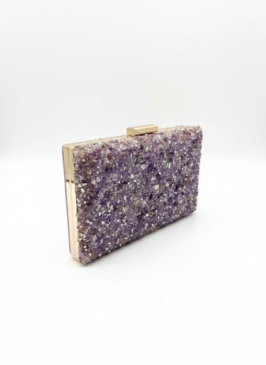 Clutch Modelo Mosaico Quadrada - Lilás