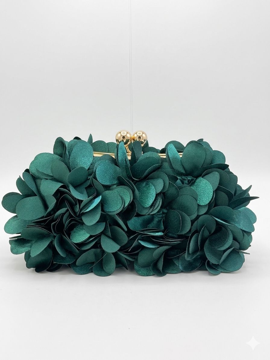 Clutch Modelo Pétalas - Verde