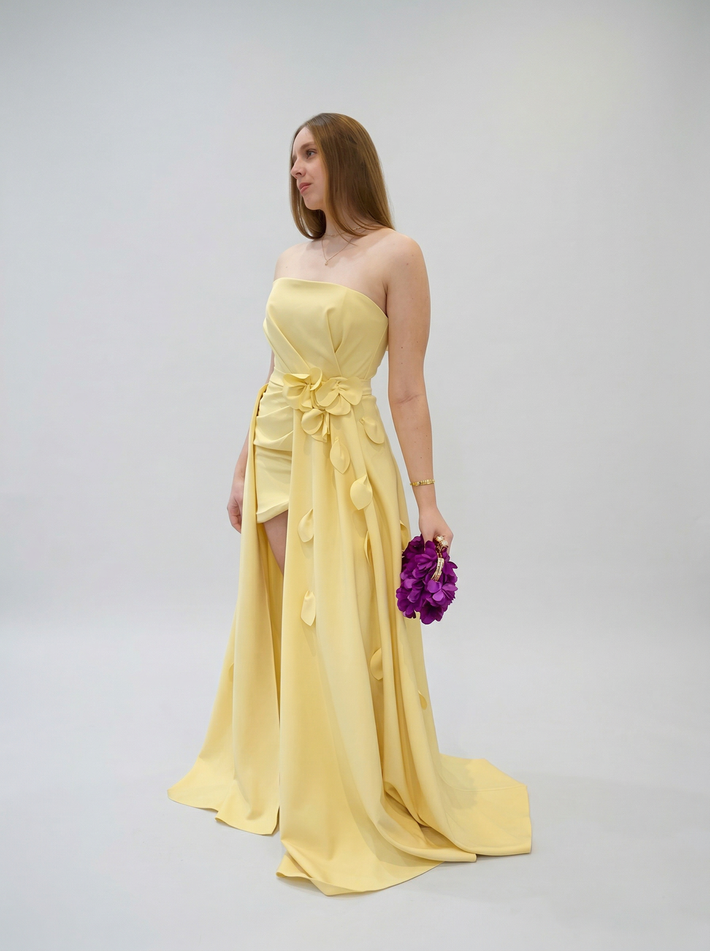 Vestido de festa dois em um com saia removível em crepe - COD 1005