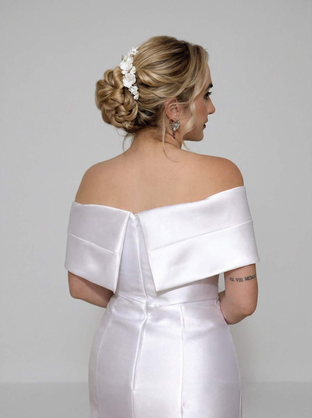 Vestido de noiva ombro a ombro midi - COD 4007