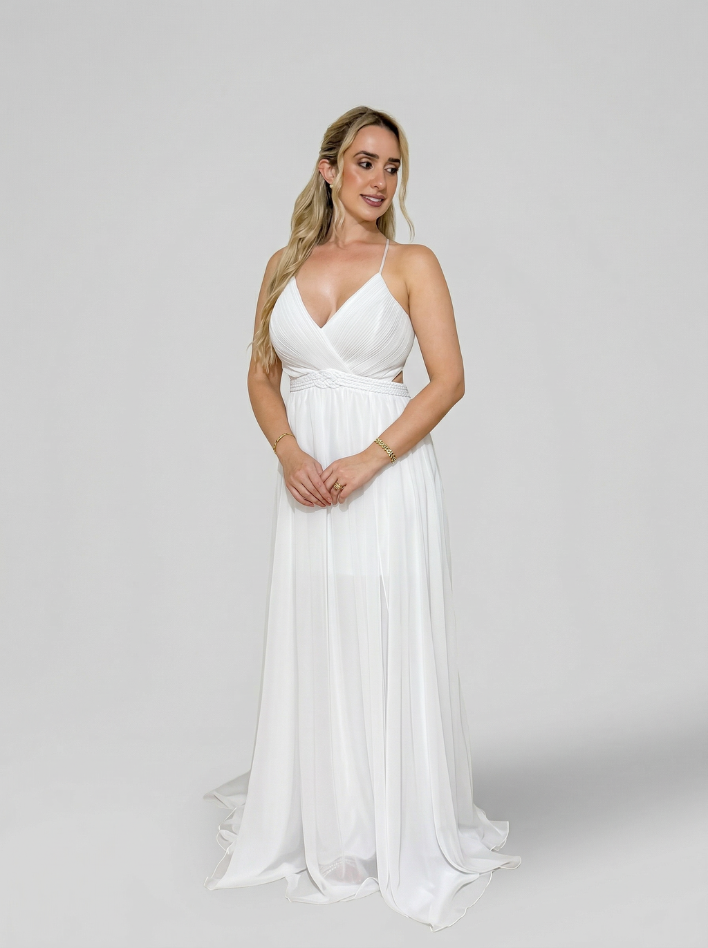 Vestido de Noiva com cinto em macrame - COD 2004