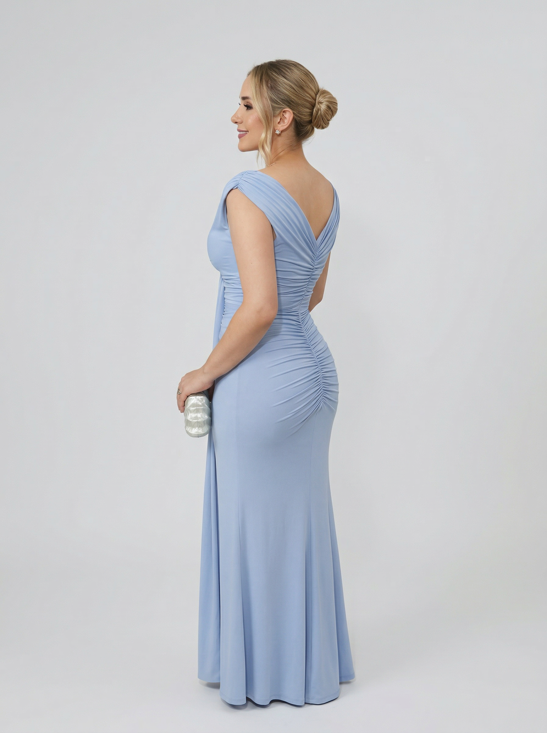 Vestido de Festa franzido em malha Fluity - COD 1006