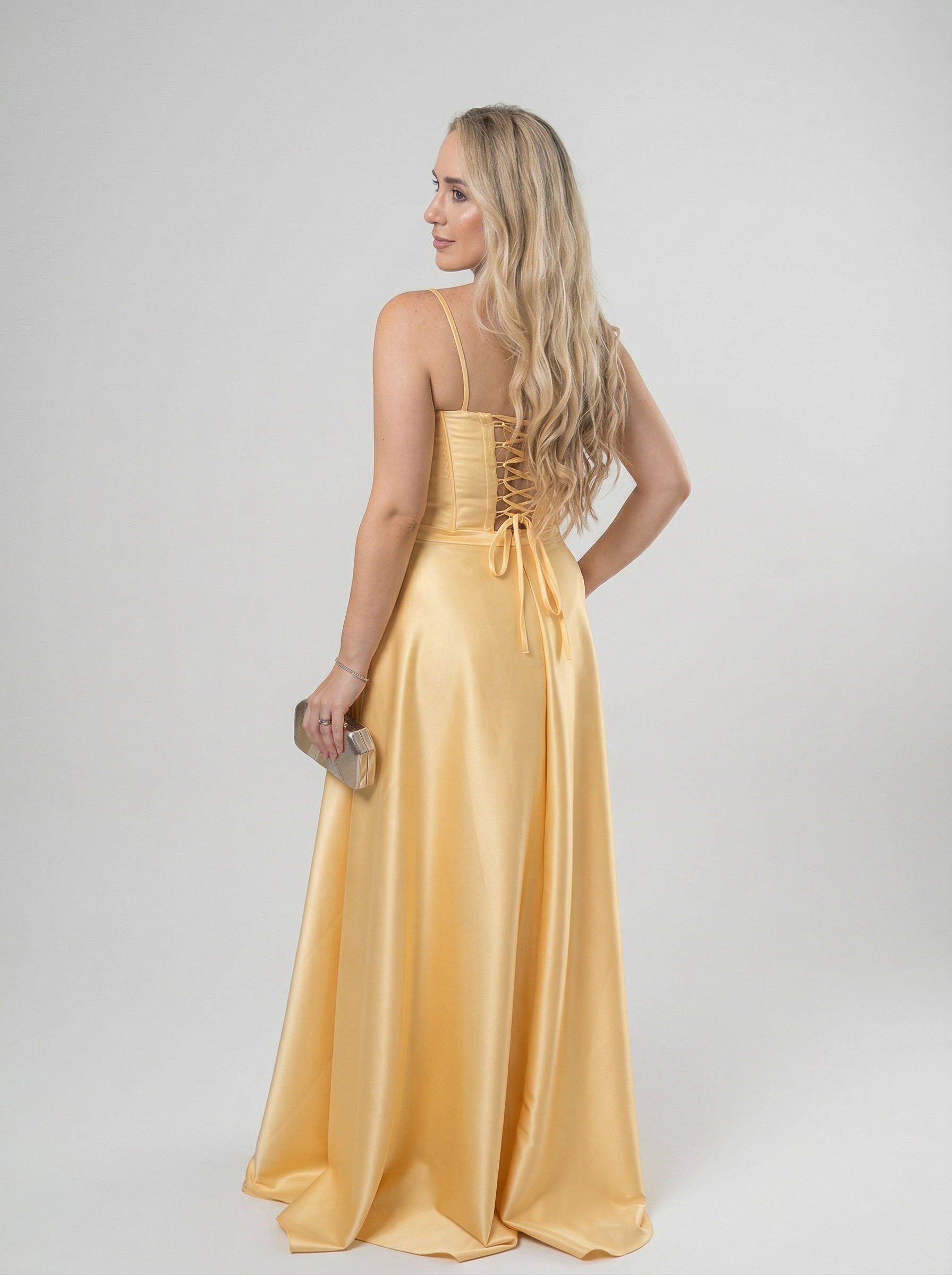 Vestido de festa com alças finas estruturado modelo corselet - COD 2003